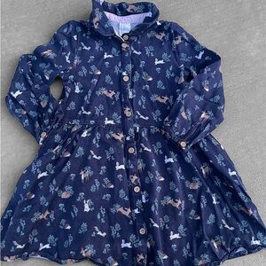H&M Dark Blue Animal Print Dress